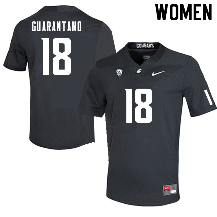 Women #18 Jarrett Guarantano Washington State Cougars College Football Jerseys Sale-Charcoal - Click Image to Close
